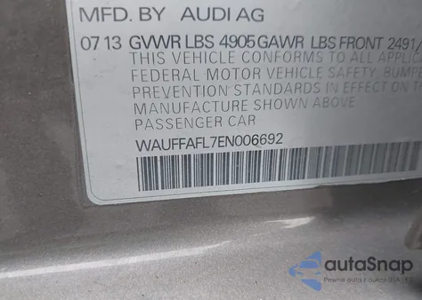 2014 Audi A4 2.0T Premium from USA, damaged, VIN WAUFFAFL7EN006692